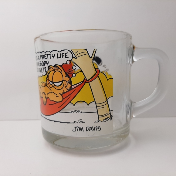 🍒 Vintage Garfield McDonalds Promotional Mug Glass Coffee Cup - Picture 3 of 12